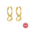 Wholesale S925 Sterling Silver Heart Shaped Love Flower Pendant Fashion Earrings With Electroplating For Women