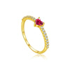 Wholesale S925 Sterling Silver Heart Shaped Ring For Women With Zircon Inlay And Electroplating