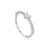 Wholesale S925 Sterling Silver Heart Shaped Ring For Women With Zircon Inlay And Electroplating