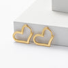 Wholesale S925 Sterling Silver Heart Shaped Simple Style Electroplated Earrings For Women