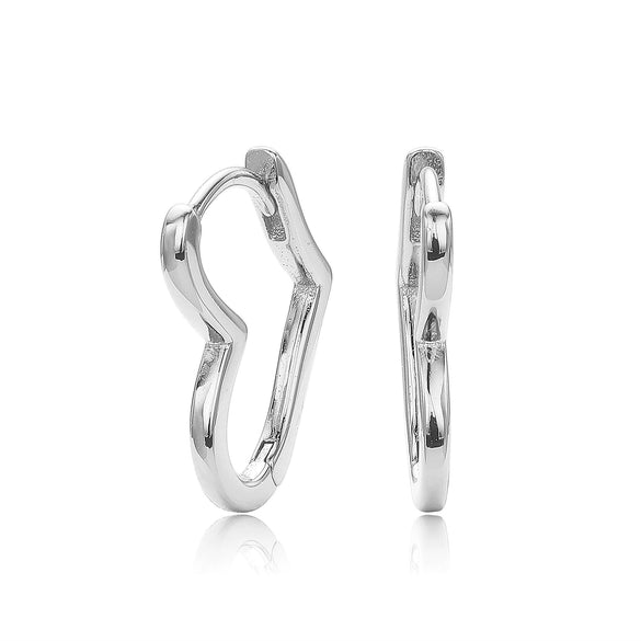 Wholesale S925 Sterling Silver Heart Shaped Simple Style Electroplated Earrings For Women