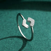 Wholesale S925 Sterling Silver Heart Shaped Women's Adjustable Opening Ring With Seiko Design