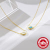 Wholesale S925 Sterling Silver Heart Shaped Zircon Double Color Matching Clavicle Chain Necklace For Women