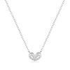 Wholesale S925 Sterling Silver Heart Shaped Zircon Double Color Matching Clavicle Chain Necklace For Women