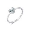 Wholesale S925 Sterling Silver Heart Shaped Zircon Inlaid Ring For Women Light Luxury Sweet Style