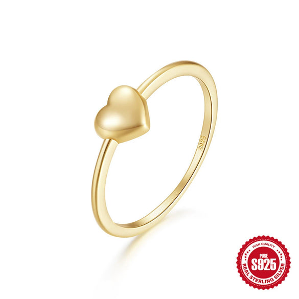 Wholesale S925 Sterling Silver Heart Shaped Zircon Inlaid Ring For Women Minimalist Light Luxury Fashion