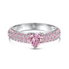 Wholesale S925 Sterling Silver Heart Shaped Zircon Ring For Women Sweet Style Electroplated