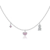 Wholesale S925 Sterling Silver Heart Star Puppy Pendant Necklace With Electroplating For Women