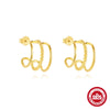 Wholesale S925 Sterling Silver Heart Water Drop Earrings With Geometric Pattern And Zirconia Processing