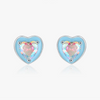 Wholesale S925 Sterling Silver Heartshaped Inlaid Colorful Zircon Sweet Women's Earrings