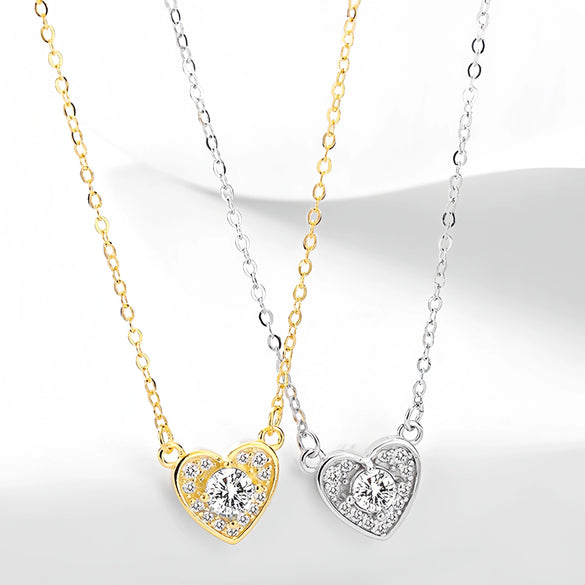 Wholesale S925 Sterling Silver Heartshaped Light Luxury Women's Necklace