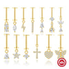 Wholesale S925 Sterling Silver Heartshaped Lightning Butterfly Zircon Tassel Flat Head Cartilage Piercing Earrings