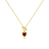 Wholesale S925 Sterling Silver Heartshaped Lucky Stone Necklace With Fashion Ot Buckle And Retro Design Electroplated With Platinum Or 18K Gold For Women