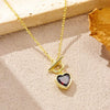 Wholesale S925 Sterling Silver Heartshaped Lucky Stone Necklace With Fashion Ot Buckle And Retro Design Electroplated With Platinum Or 18K Gold For Women