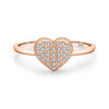 Wholesale S925 Sterling Silver Heartshaped Microinlay Small Fresh Sweet Women's Love Ring Jewelry