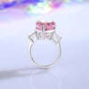 Wholesale S925 Sterling Silver Heartshaped Ring With Pink High Carbon Diamond For Women