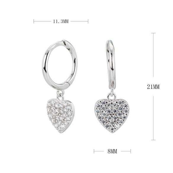 Wholesale S925 Sterling Silver Heartshaped Sweet Style Earrings Plated Real Gold Colorretaining Jewelry