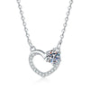 Wholesale S925 Sterling Silver Heartshaped Women's Collarbone Necklace Light Luxury Style