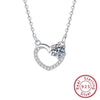 Wholesale S925 Sterling Silver Heartshaped Women's Collarbone Necklace Light Luxury Style