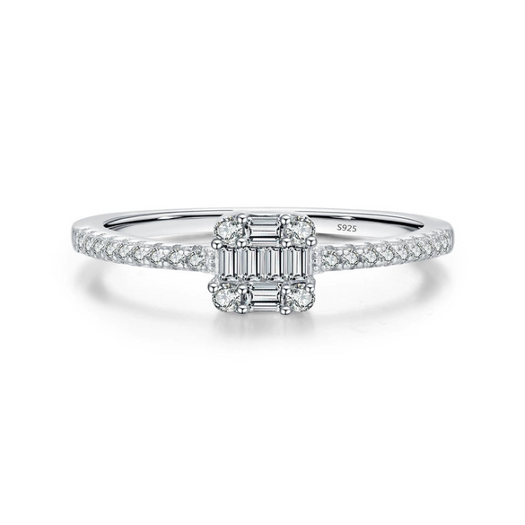 Wholesale S925 Sterling Silver Heartshaped Zircon Inlaid Ring For Women Simple And Versatile Style