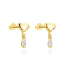 Wholesale S925 Sterling Silver Heartshaped Zircon Pendant Earrings For Women Geometric Pattern Fashion Metal Design
