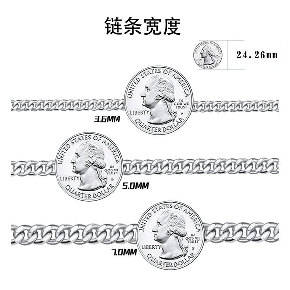 Wholesale S925 Sterling Silver Hip Hop Cuban Chain Bracelet With Geometric Design And Electroplating