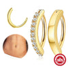 Wholesale S925 Sterling Silver Hiphop Geometric Simple Smooth Belly Button Jewelry With Electroplating