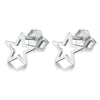Wholesale S925 Sterling Silver Hollow Fivepointed Star Earrings With Electroplating For Women Simple And Fashionable Ear Jewelry