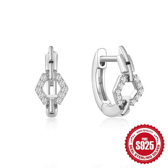 Wholesale S925 Sterling Silver Hollow Geometric Double Layer Cross Water Drop Heart Shaped Inlaid Zircon Earrings For Women