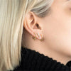Wholesale S925 Sterling Silver Hollow Geometric Pattern Earrings With Creative Ear Buckle And Electroplating Treatment For Women