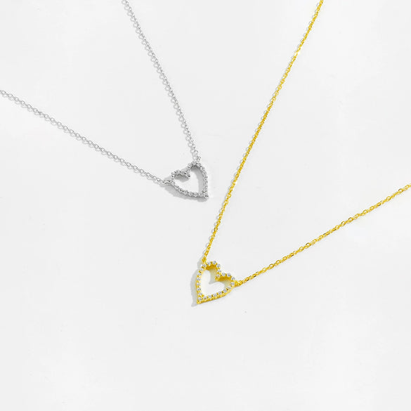 Wholesale S925 Sterling Silver Hollow Love Pattern Jewelry With Diamond Treatment Including Necklace Bracelet Ring Simple All Match Style For Women
