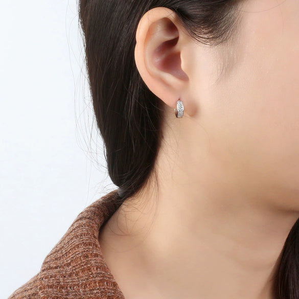 Wholesale S925 Sterling Silver Hollow Zircon Earrings With Geometric Design And Electroplating