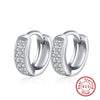 Wholesale S925 Sterling Silver Hollow Zircon Earrings With Geometric Design And Electroplating