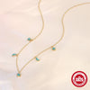 Wholesale S925 Sterling Silver Horse Eye Stone Water Drop Pendant Clavicle Necklace For Women With Geometric Pattern And Electroplating