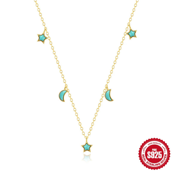 Wholesale S925 Sterling Silver Horse Eye Stone Water Drop Pendant Clavicle Necklace For Women With Geometric Pattern And Electroplating