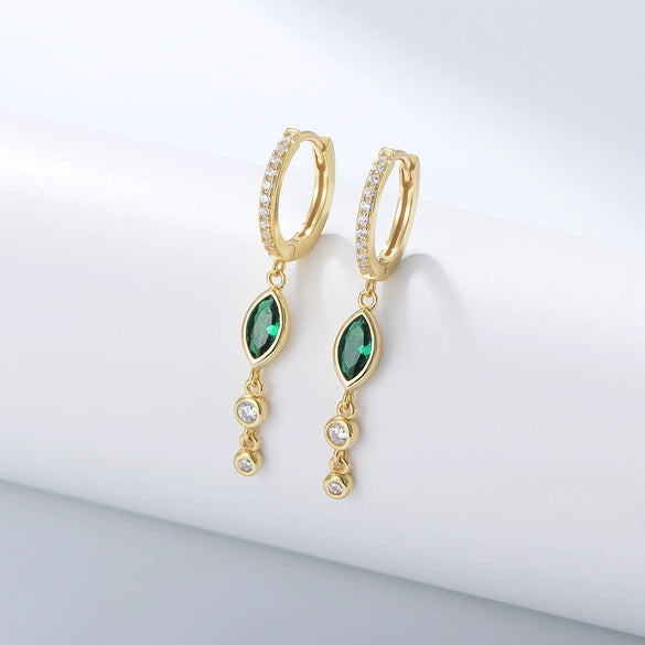 Wholesale S925 Sterling Silver Horse Eye Zircon Earrings For Ladies With Geometric Design And Elegant Style