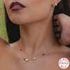 Wholesale S925 Sterling Silver Hummingbird Necklace With Red Ginger Chalcedony Pearl Geometric Style Electroplating Design Women's O Chain Clavicle Chain