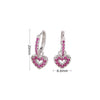 Wholesale S925 Sterling Silver Inlaid Color Zircon Heartshaped Sweet Style Women's Love Earrings