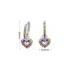 Wholesale S925 Sterling Silver Inlaid Color Zircon Heartshaped Sweet Style Women's Love Earrings