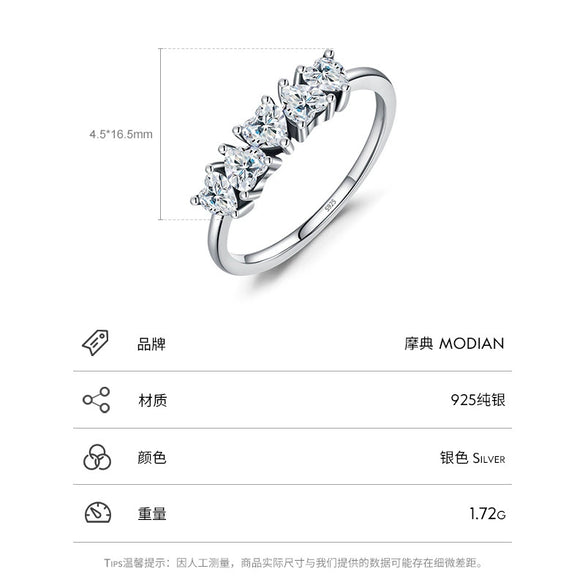 Wholesale S925 Sterling Silver Inlaid Heartshaped Zircon Ring For Women Cute Style