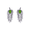 Wholesale S925 Sterling Silver Inlaid Natural Diopside Garnet Color Feather And Leaves Design Women's Earrings