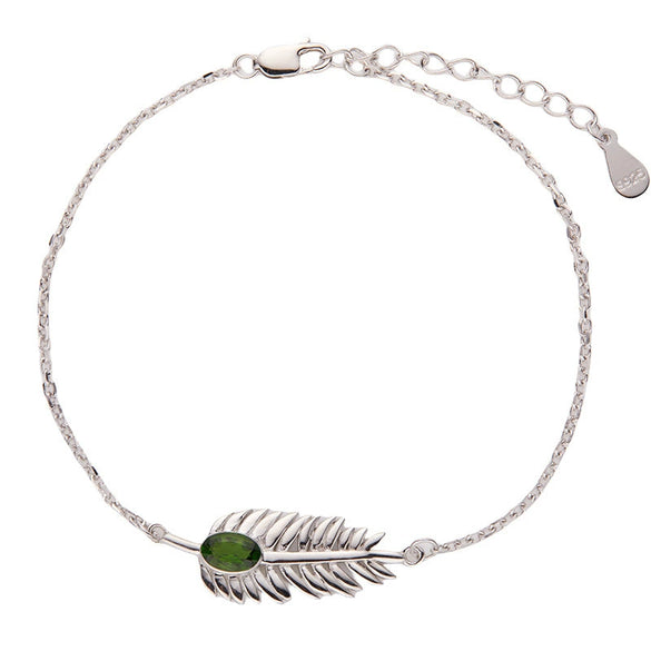 Wholesale S925 Sterling Silver Inlaid Natural Diopside Garnet Color Feather And Leaves Design Women's Earrings