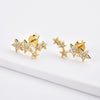 Wholesale S925 Sterling Silver Inlaid Star Earrings For Women Electroplated Platinum Or 18K Gold Minimalist Style