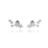 Wholesale S925 Sterling Silver Inlaid Star Earrings For Women Electroplated Platinum Or 18K Gold Minimalist Style