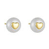 Wholesale S925 Sterling Silver Inlaid With Pearls Heartshaped Earrings For Women