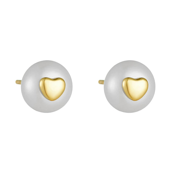 Wholesale S925 Sterling Silver Inlaid With Pearls Heartshaped Earrings For Women