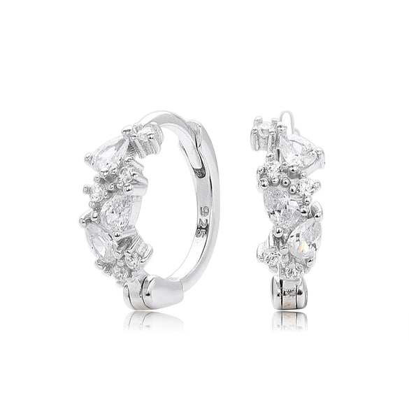 Wholesale S925 Sterling Silver Inlaid Zircon Drop Shape Allmatch Women's Earrings
