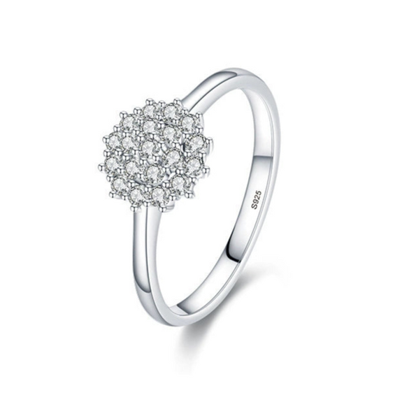 Wholesale S925 Sterling Silver Inlaid Zircon Geometric Light Luxury Simulation Diamond All Match Women's Ring Jewelry