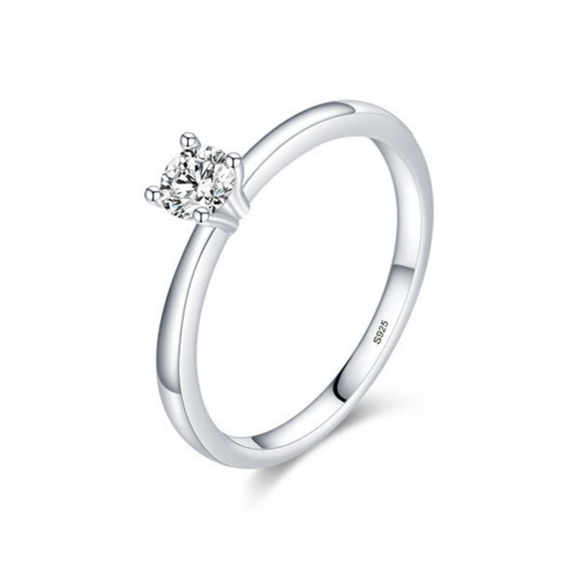 Wholesale S925 Sterling Silver Inlaid Zircon Geometric Light Luxury Simulation Diamond All Match Women's Ring Jewelry