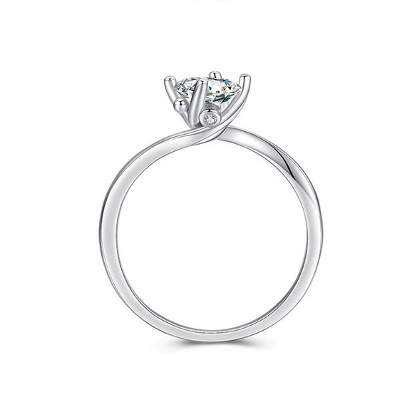 Wholesale S925 Sterling Silver Inlaid Zircon Geometric Light Luxury Simulation Diamond All Match Women's Ring Jewelry